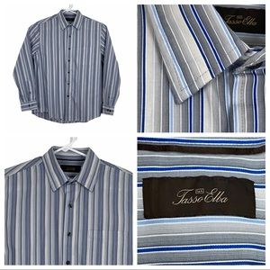 Tasso Elba‎ Vertical Striped Button Down Medium